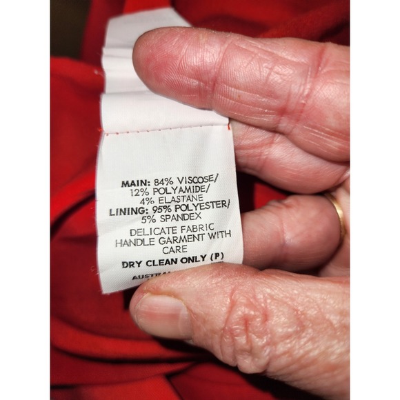 NICHOLAS Red Halter Neck Keyhole Maxi Dress Ladder Stitch Detail Formal Gown 4 - Picture 9 of 13